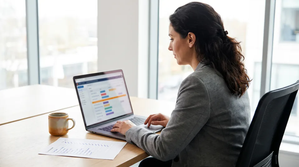 Sales operations manager reviewing an enriched company record in a CRM